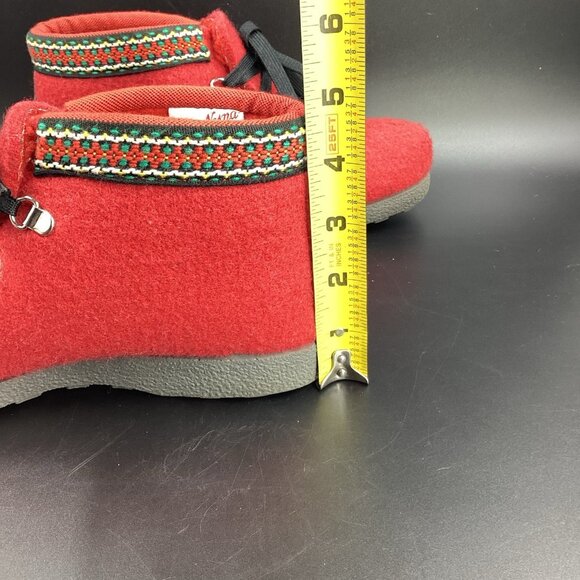 Nye Nesna Lobben Ankle Boots Winter Red Wool Felted Norwegian Norway Red Sz 37 - Picture 13 of 14